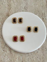 Kare Plaka Renkli Kadın Küpe