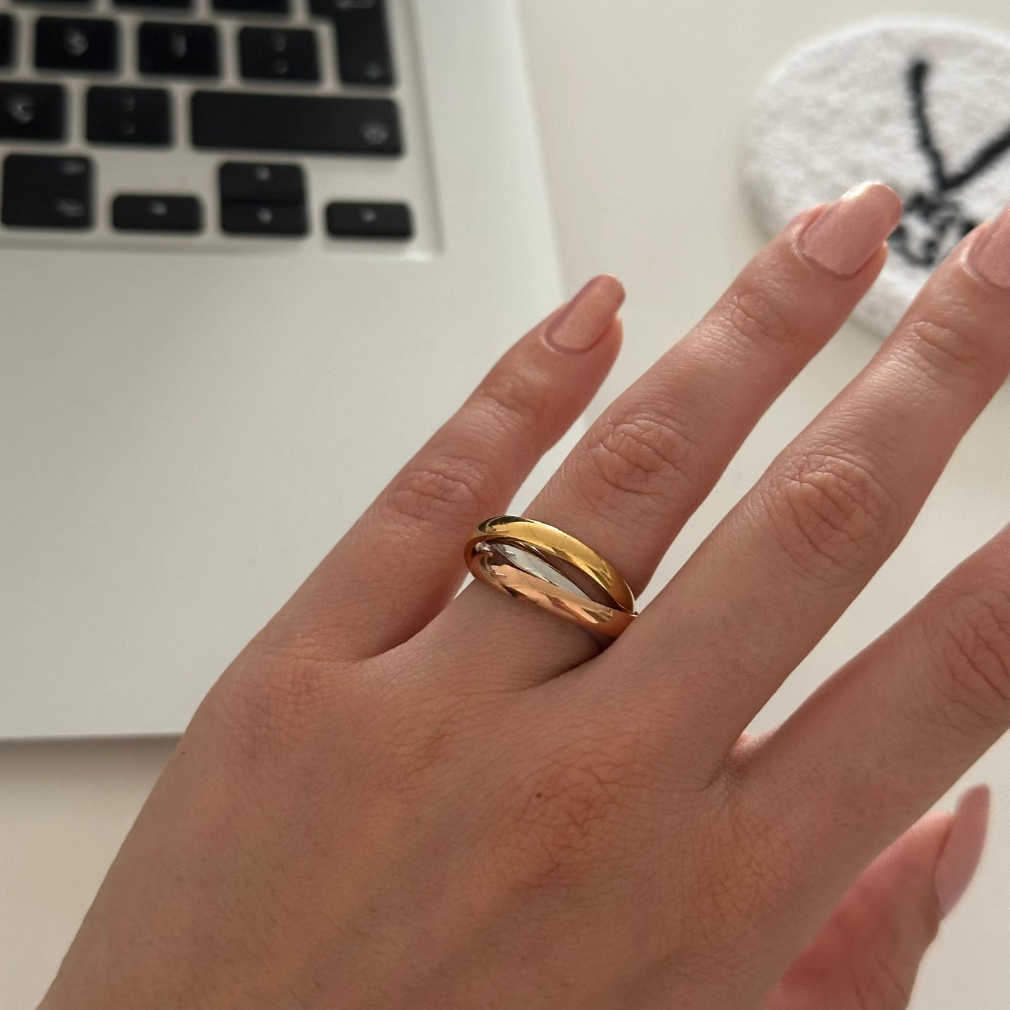 3 Renk Çelik Stres Yüzüğü