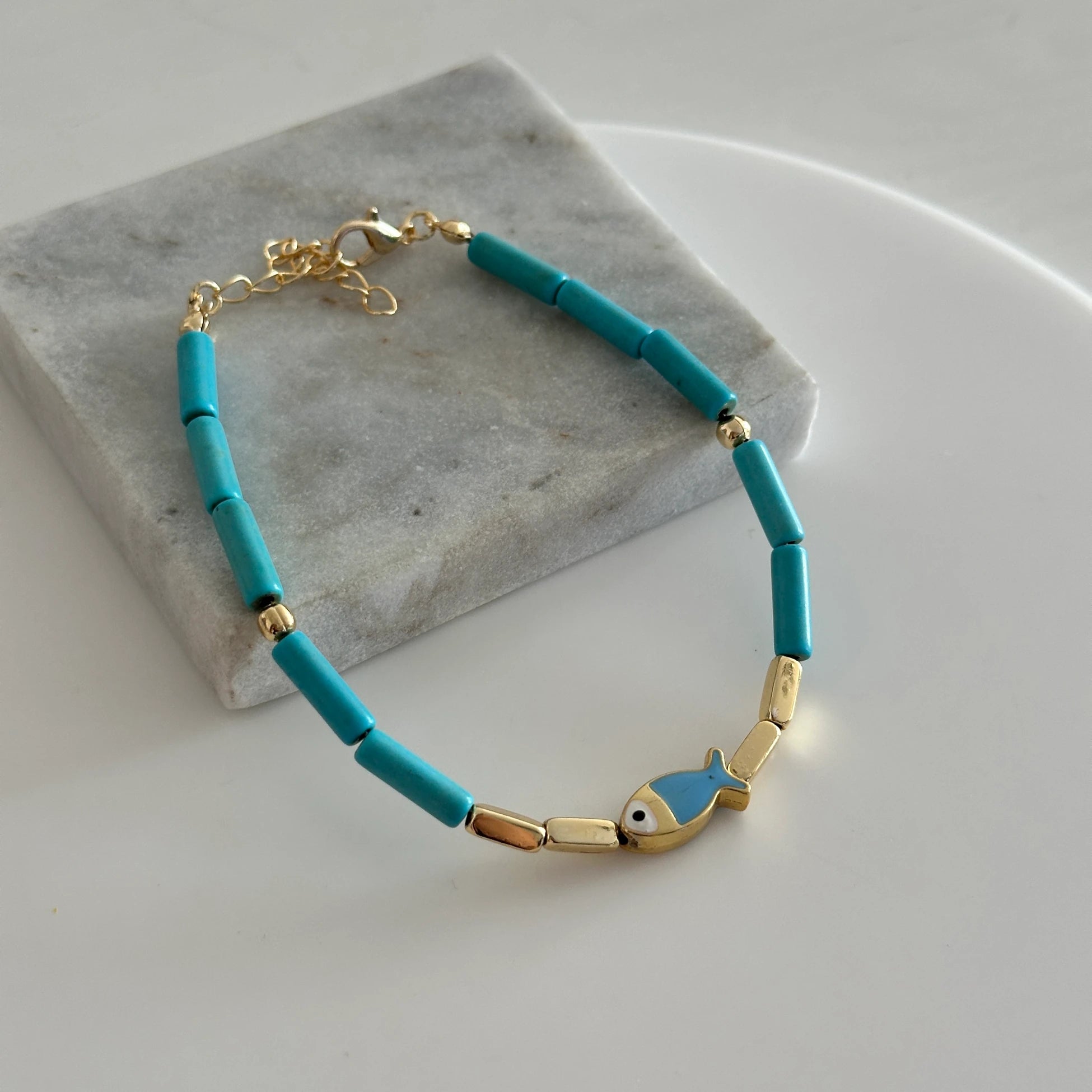 Mavi Balık Boncuk Halhal