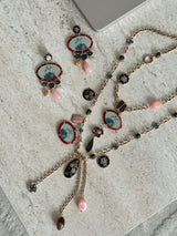 Tasarım Güllü İkili Kadın Kolye