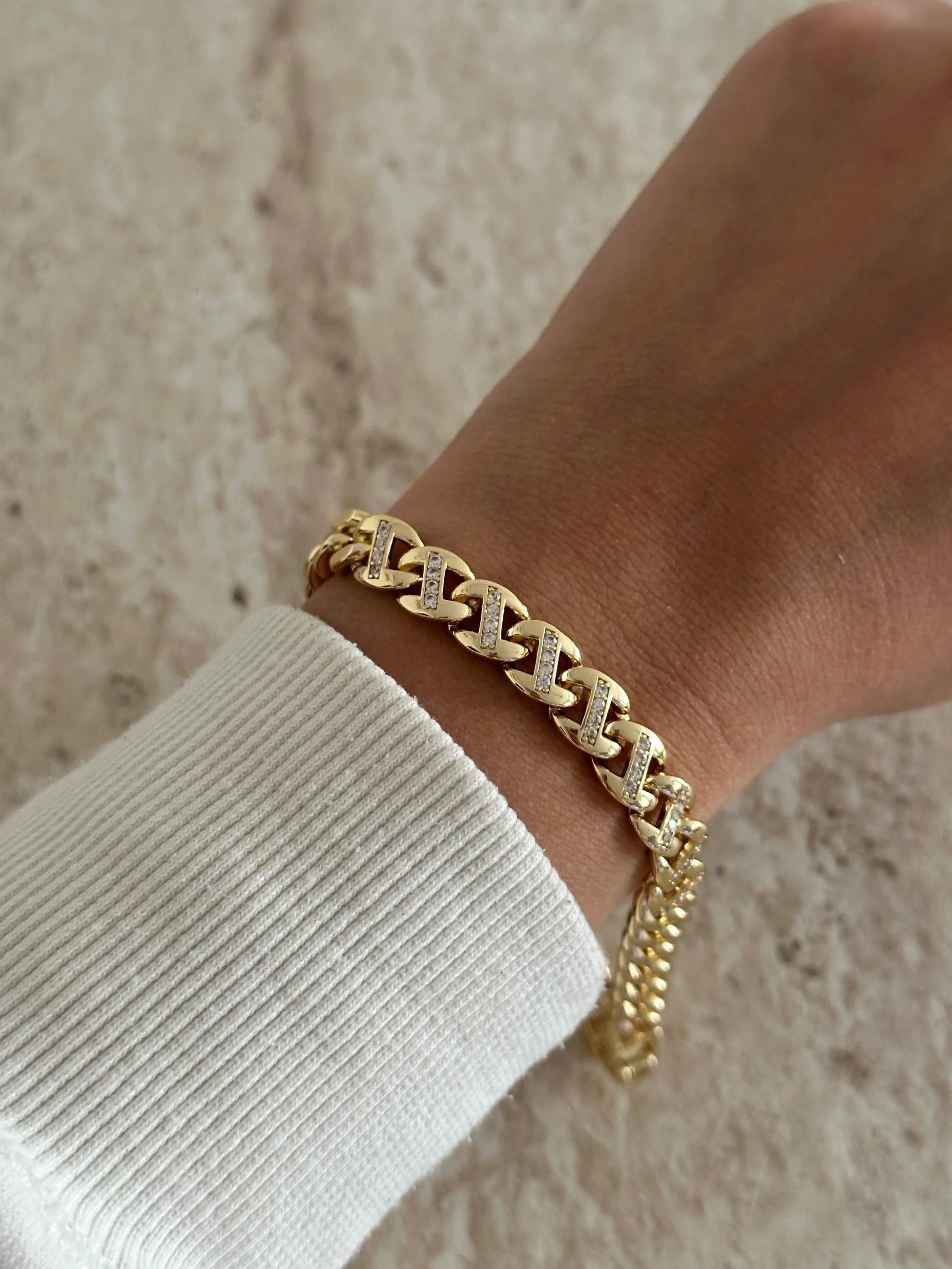 Tasarım Zincir 14k Kadın Bileklik