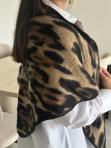 Leopar Üçgen Premium Şal Atkı