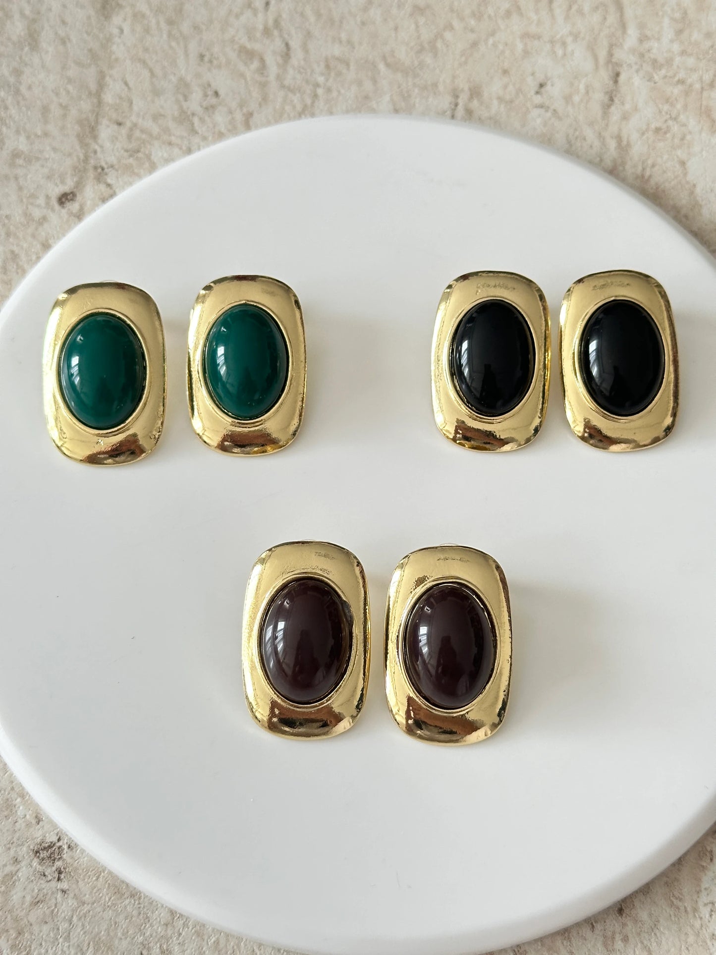 Renkli Taş Pinterest Kadın Küpe