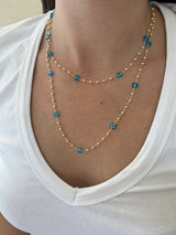 Nazar Top Boncuk Zincir Kadın Kolye (90 cm)