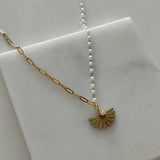 İnci Yelpaze Tasarım Çelik Kadın Kolye