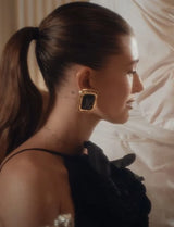 Büyük Kare Gold Küpe