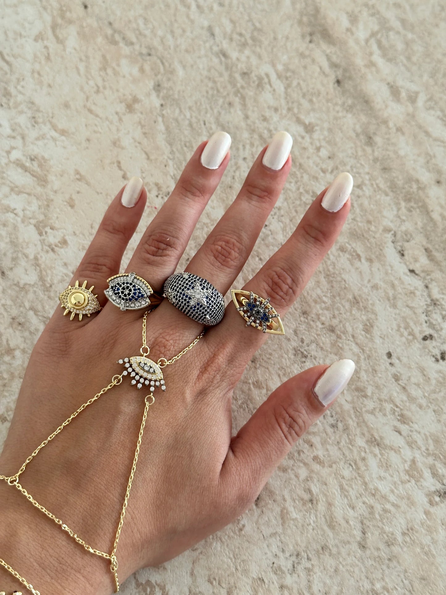 Göz Mavi Taş Kadın Yüzük