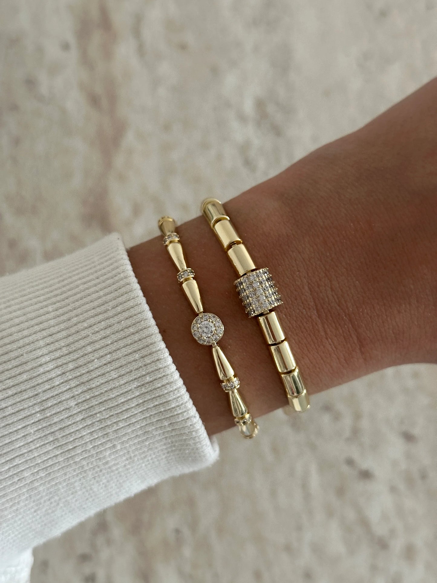 Silindir Zirkon Taş 14k Kadın Bileklik