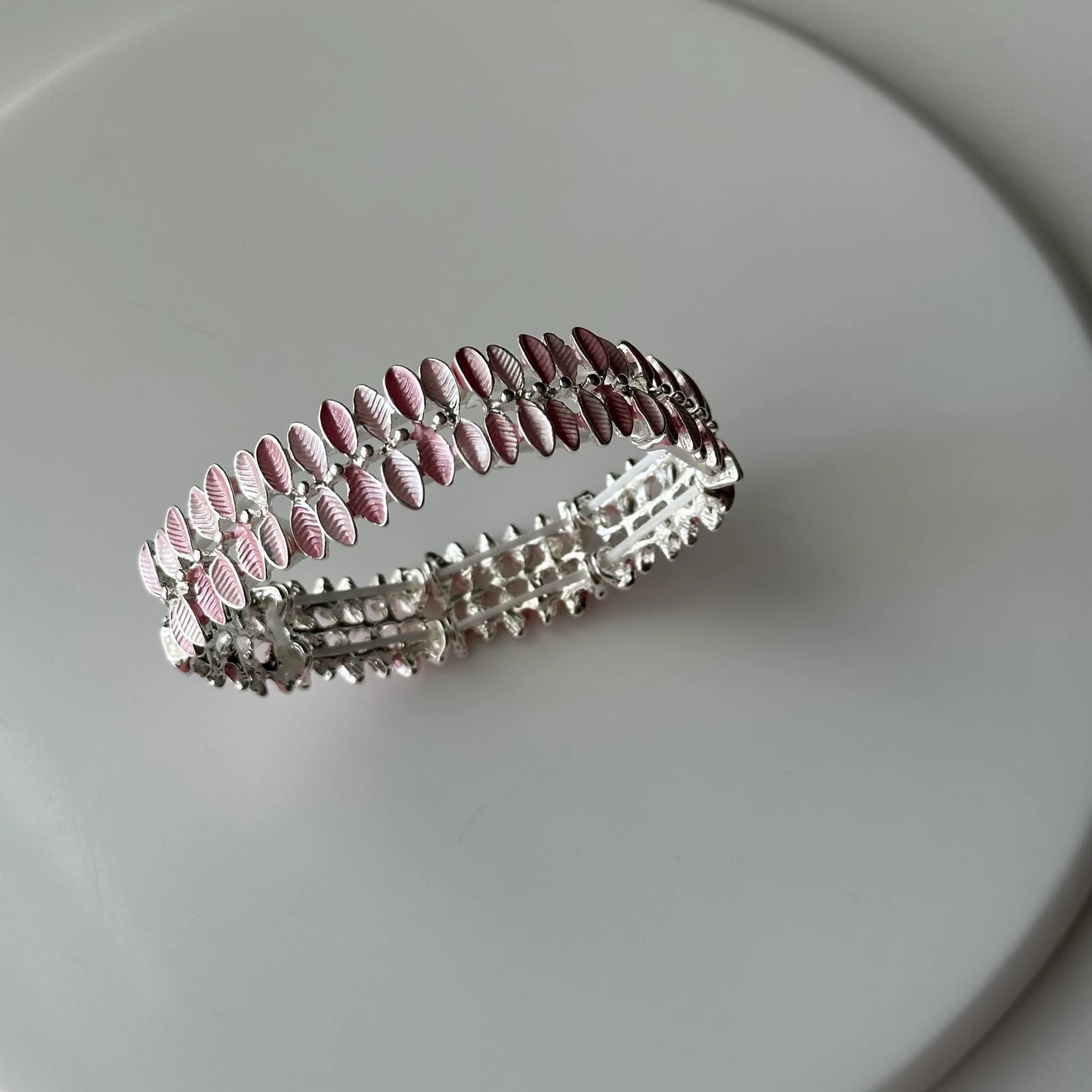 Mini Yaprak Pembe Seramik Bileklik