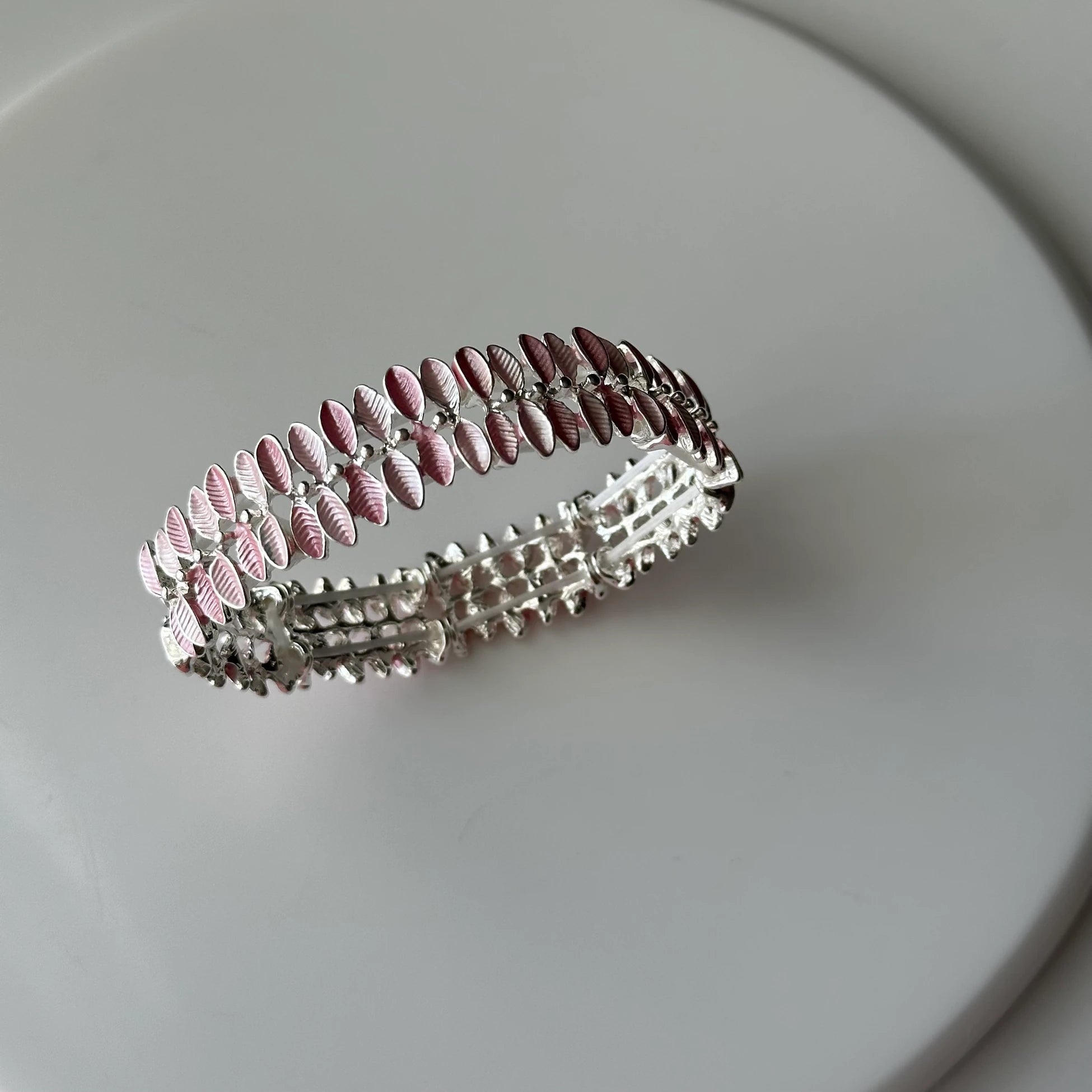 Mini Yaprak Pembe Seramik Bileklik