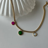 Renkli Taş Çelik Halhal