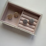 İstiridye Zirkon Taş Küpe