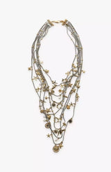 Çoklu Charm Gold & Gümüş Kadın Kolye