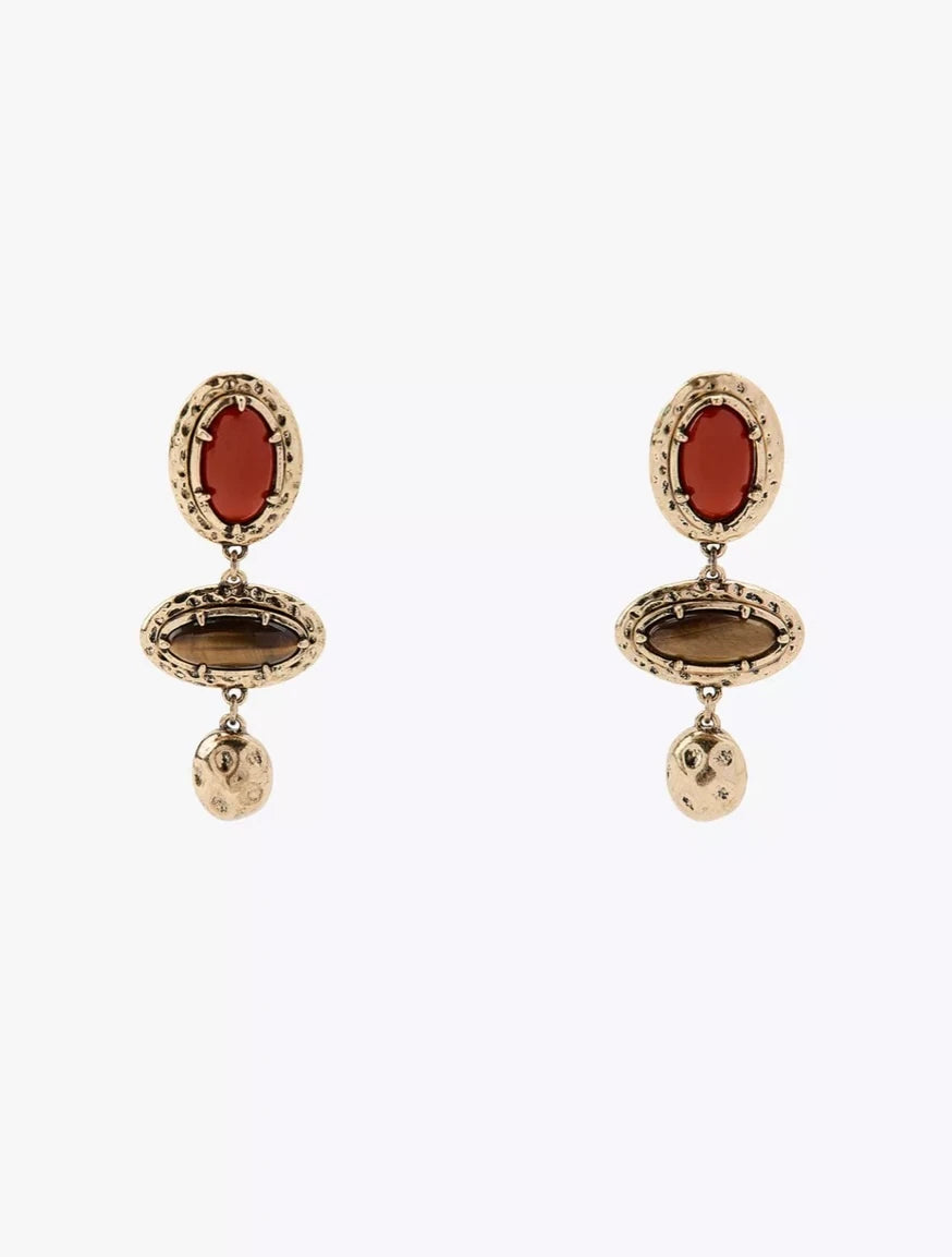 Vintage Tasarım Kahve Kadın Küpe