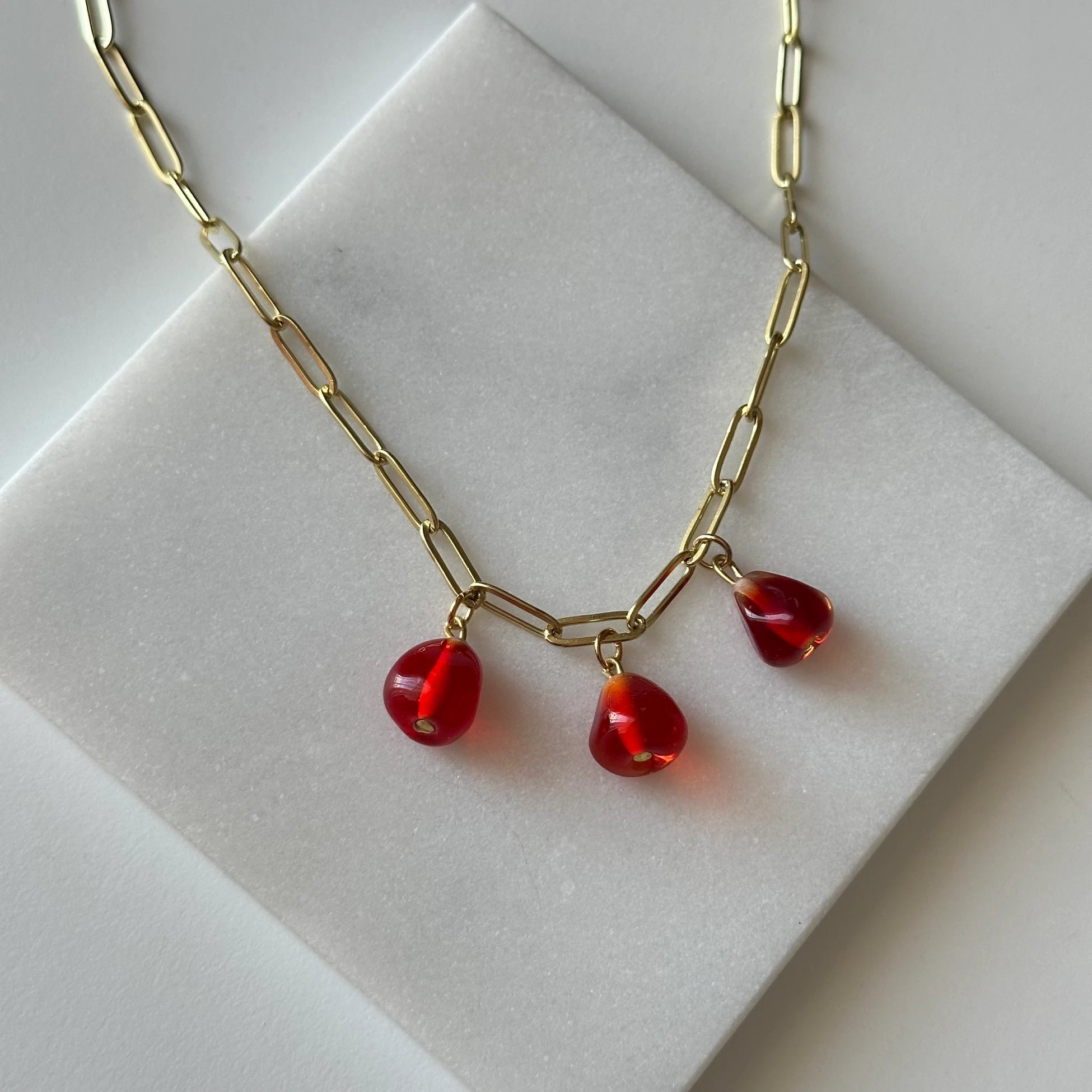 Murano Cam Boncuk Nar Kolye