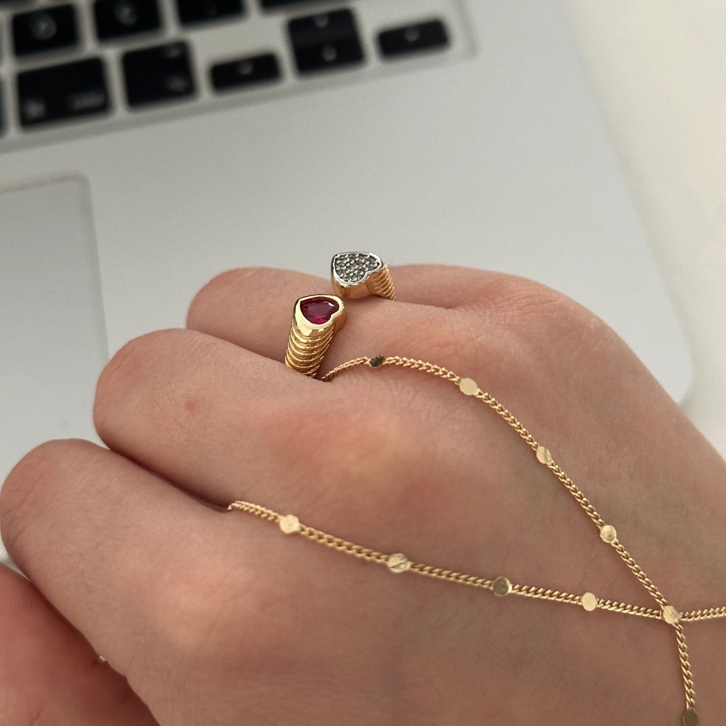 Kalp Bordo Kadın Yüzük