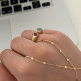 Kalp Bordo Kadın Yüzük