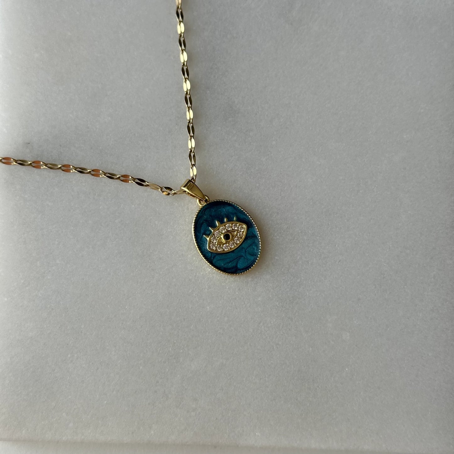 Göz Turkuaz Çelik Kolye