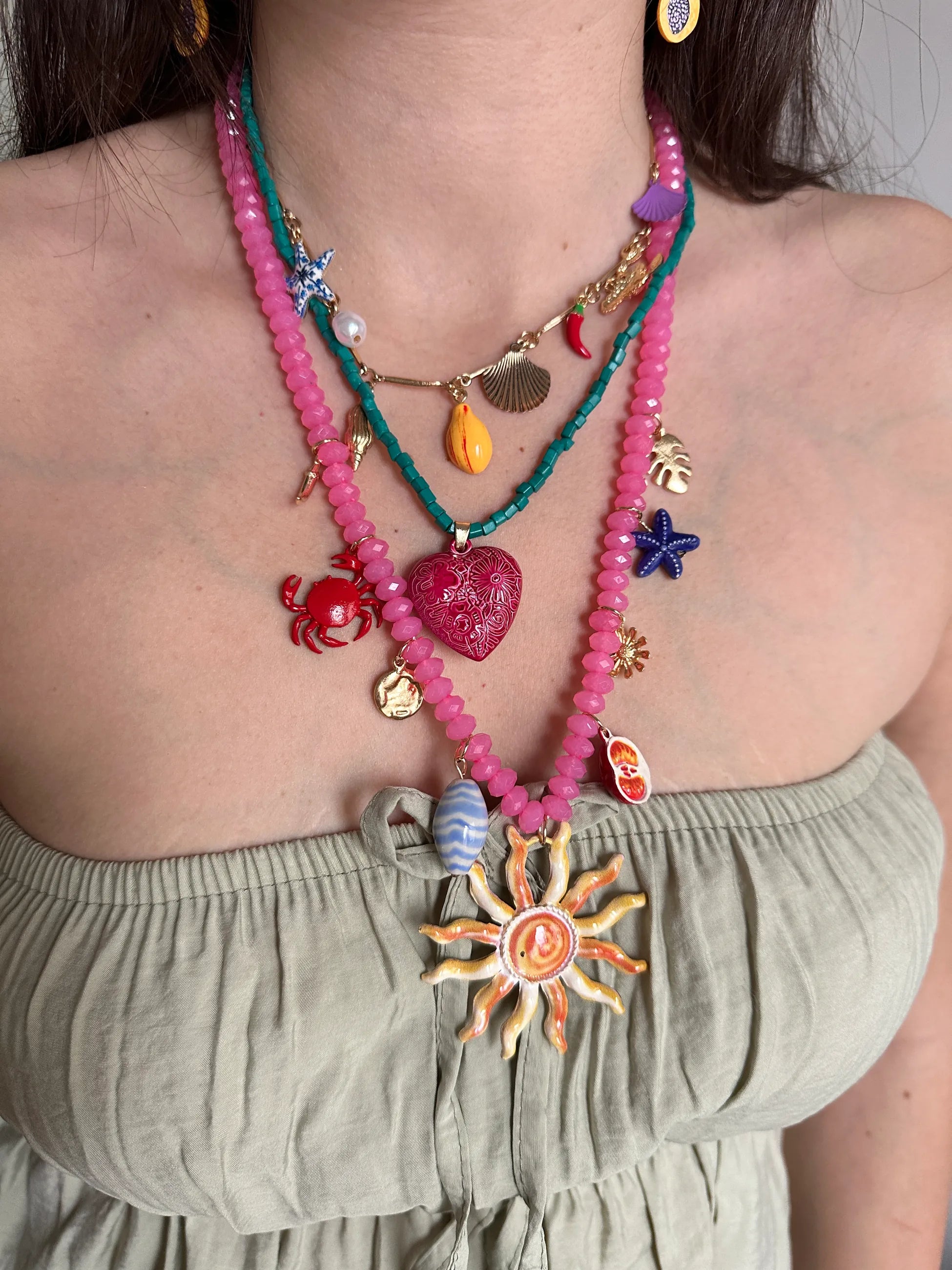 Güneş Üçlü Kadın Kolye