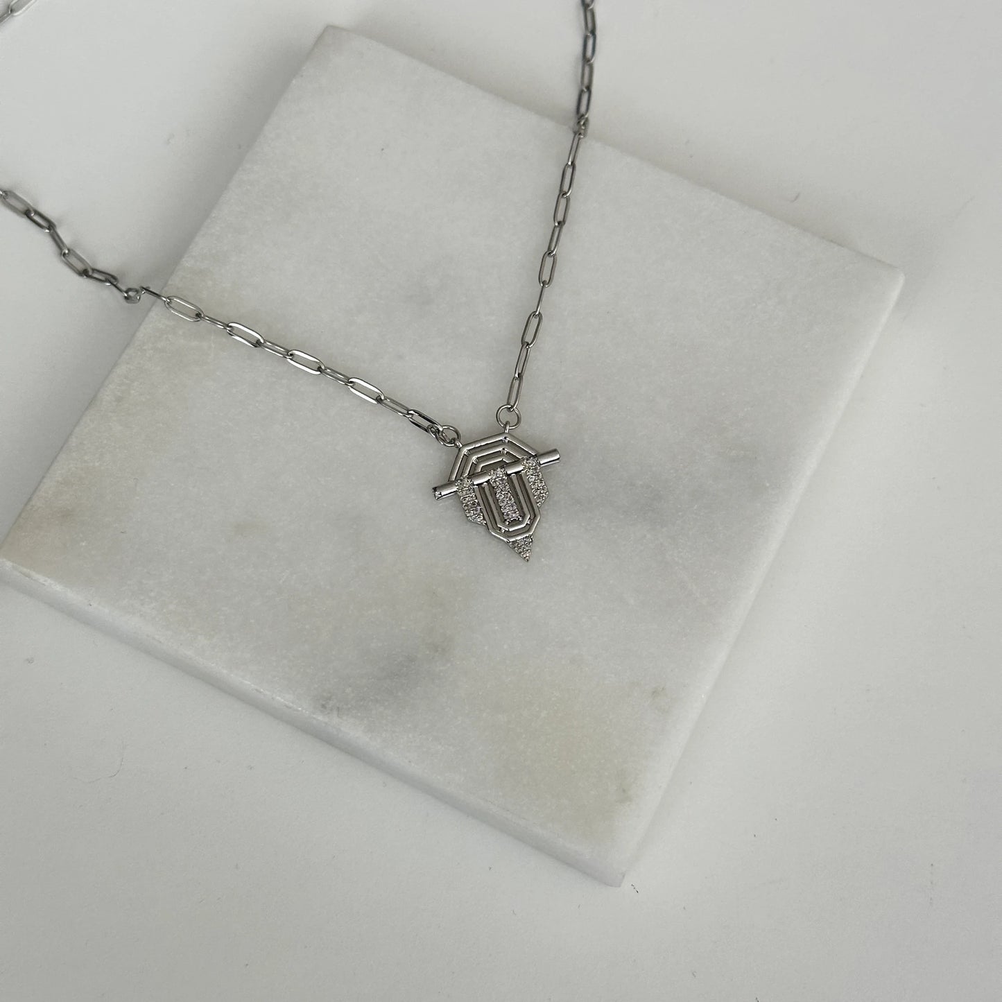 Ataç Kolye Gümüş Renk Çelik Kadın Kolye