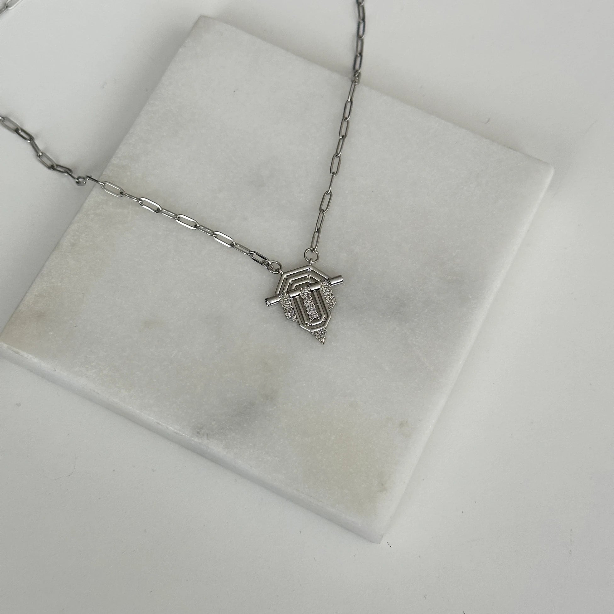 Ataç Kolye Gümüş Renk Çelik Kadın Kolye