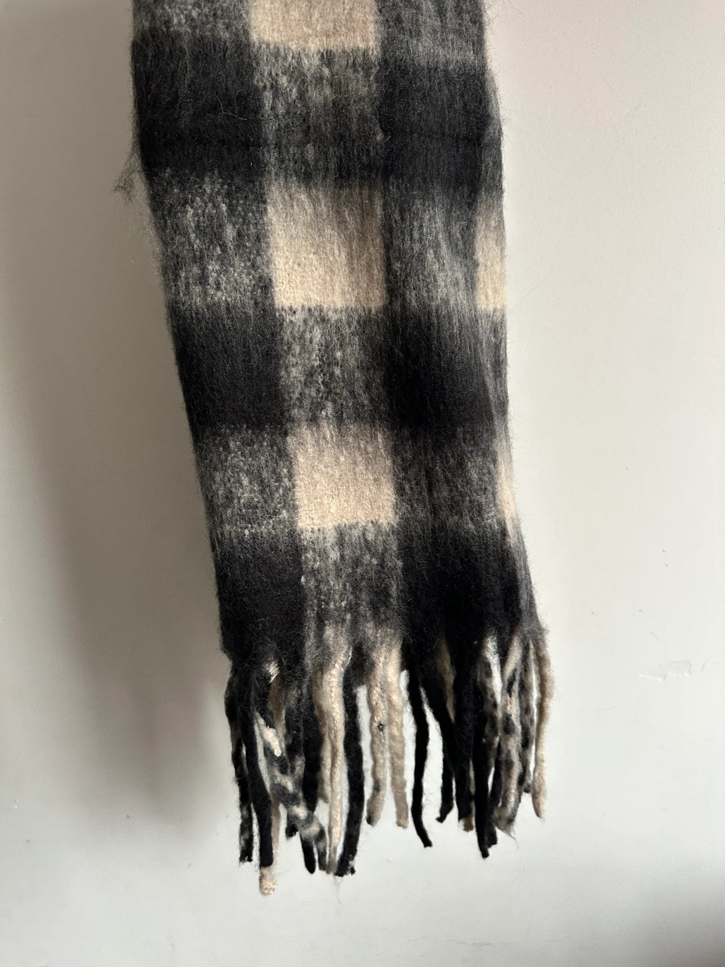 Siyah Krem İthal Pinterest Kadın Atkı