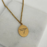 Güneş Çift Taraflı Çelik Kadın Kolye