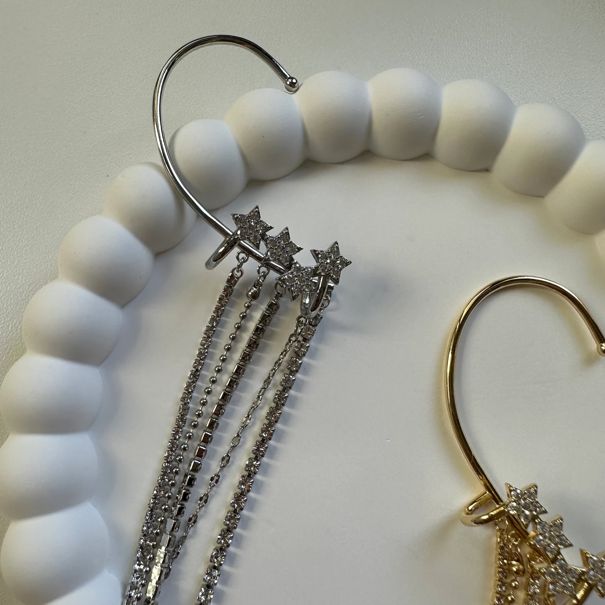 Yıldız Sarkıntılı Işıltılar Earcuff Küpe