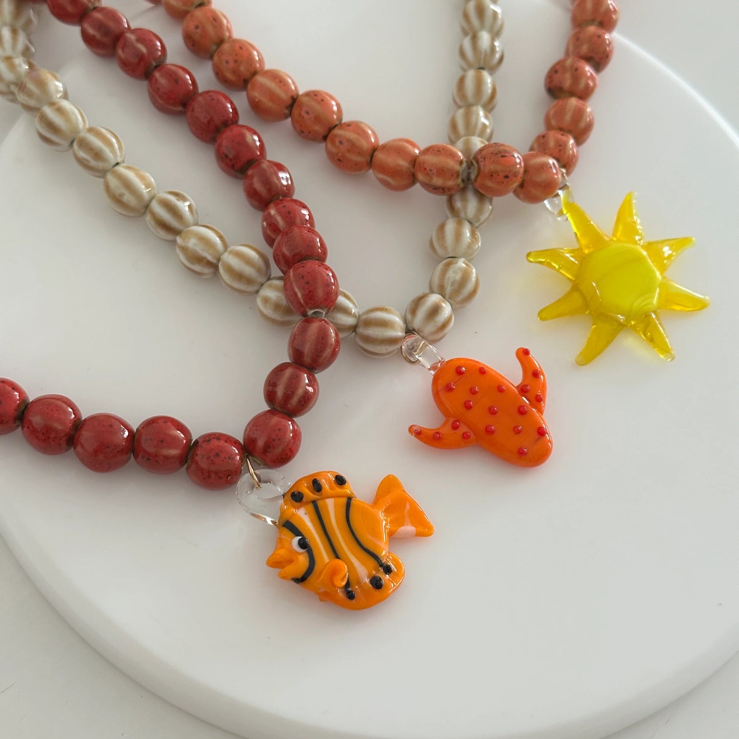 Balık Cam Boncuk Kadın Kolye