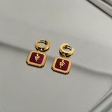 Yılan Bordo Çelik Kadın Küpe