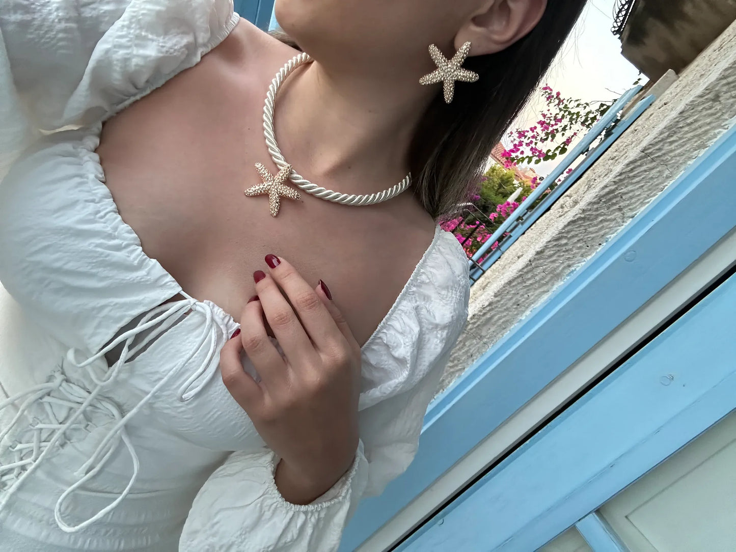 Minimal Deniz Yıldızı Halat İp Kadın Kolye