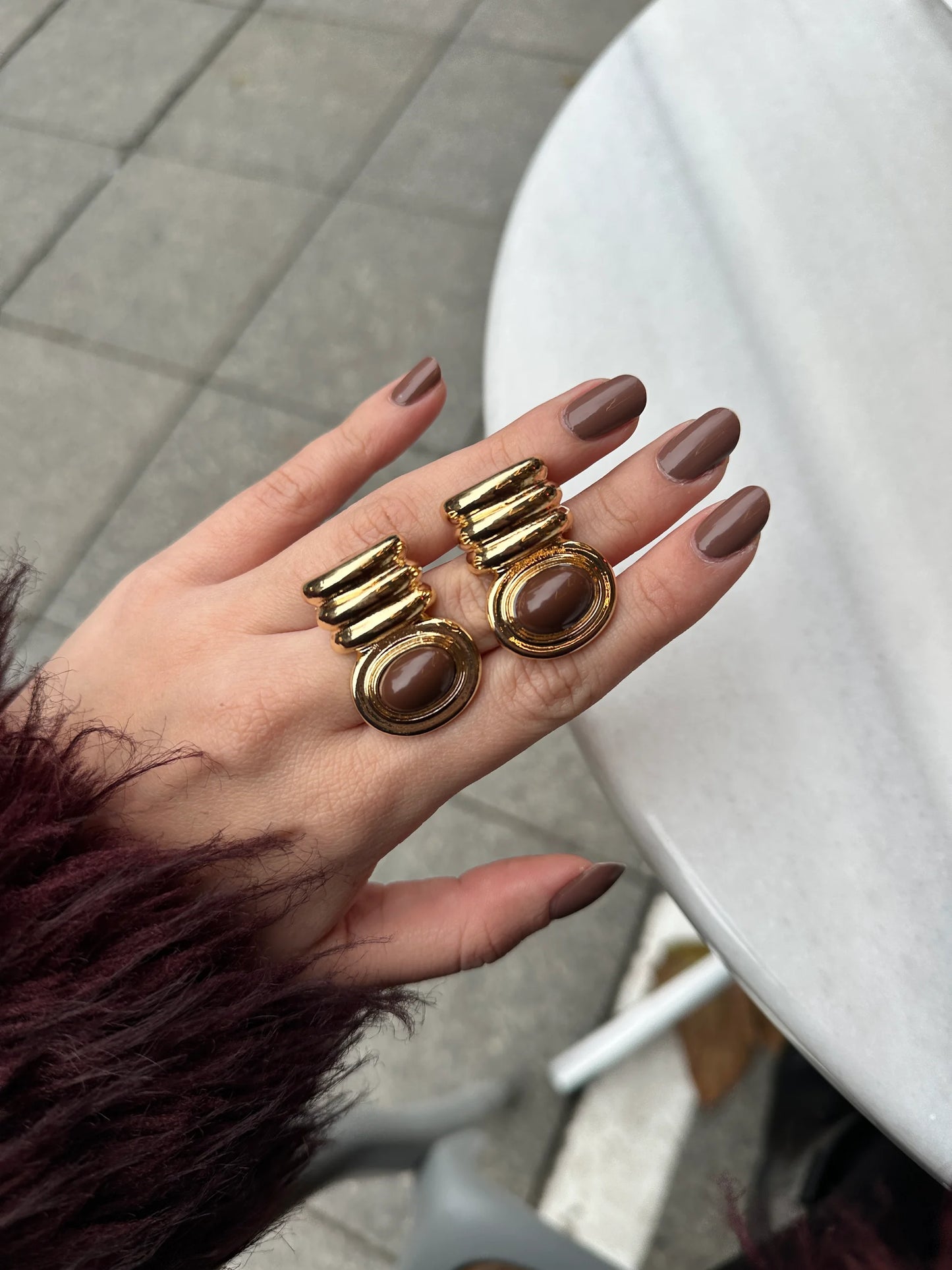 Tasarım Altın Kaplama Kadın Küpe