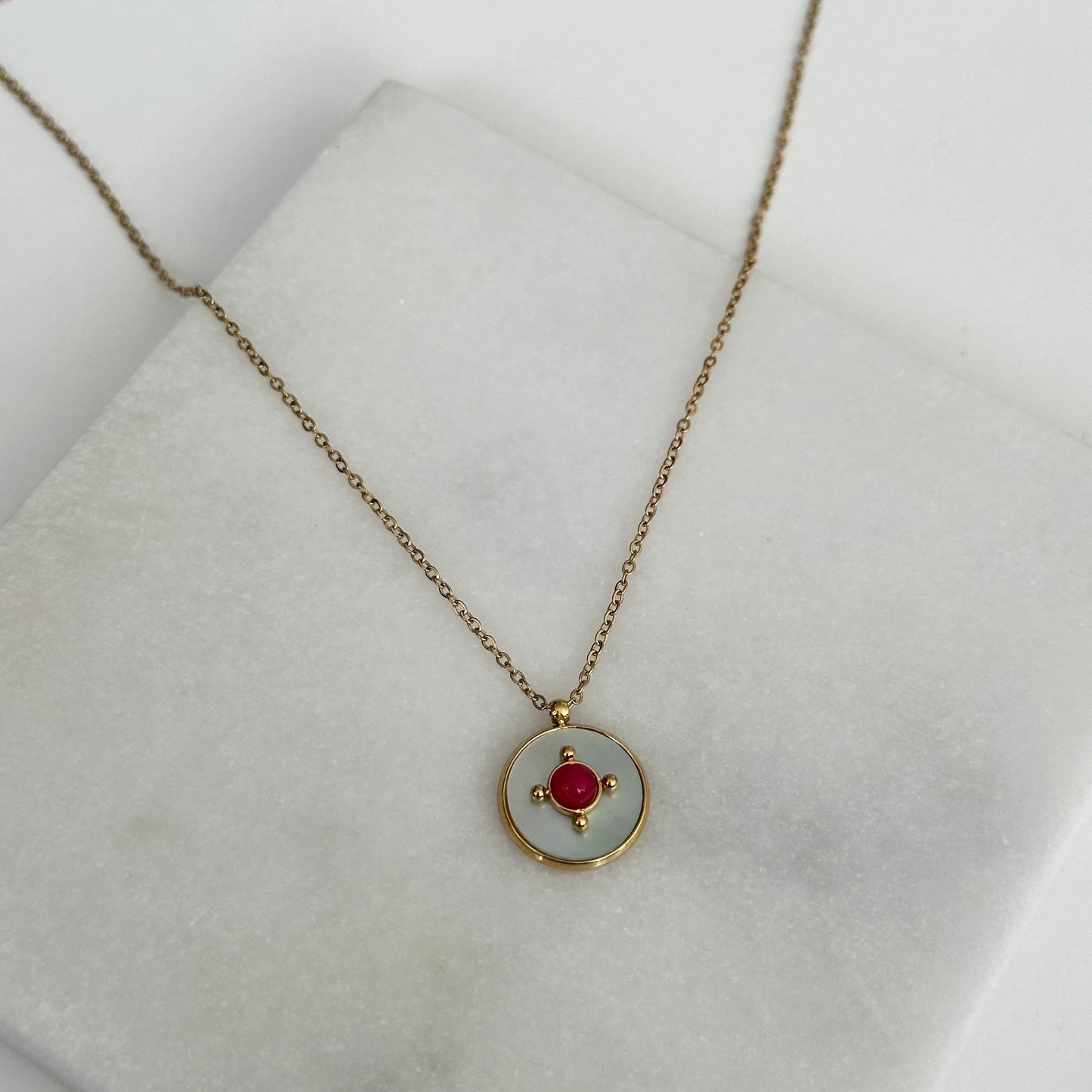 Mürdüm Taş Çelik Kadın Kolye