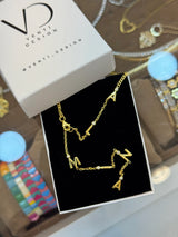 Dekolte İsim Kolye Nokta Taşlı (925 gümüş)