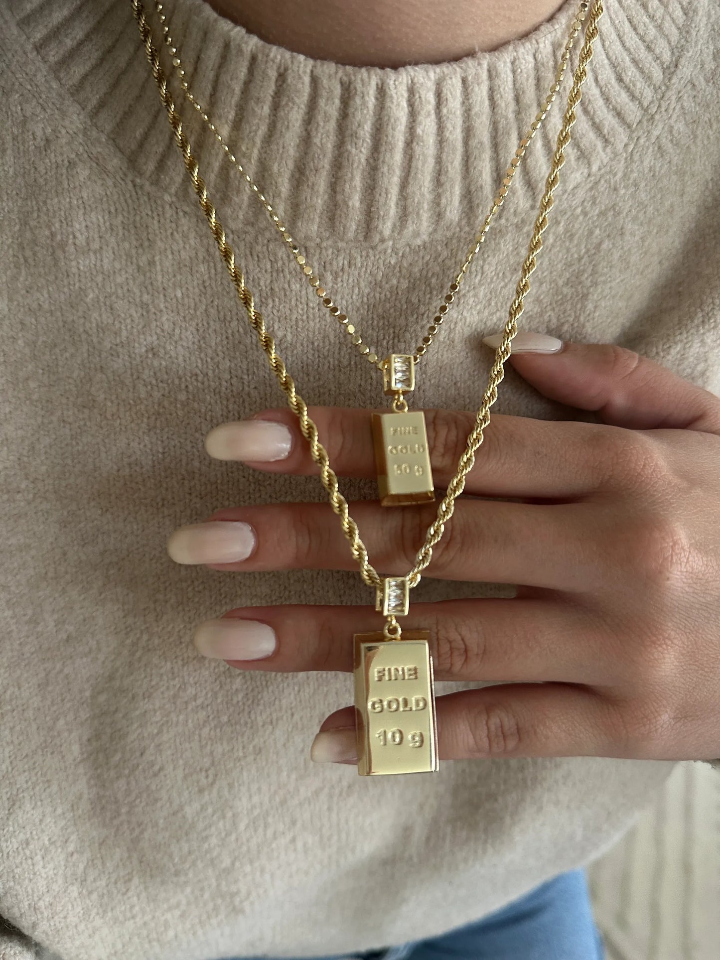 Külçe Altın Kadın Kolye