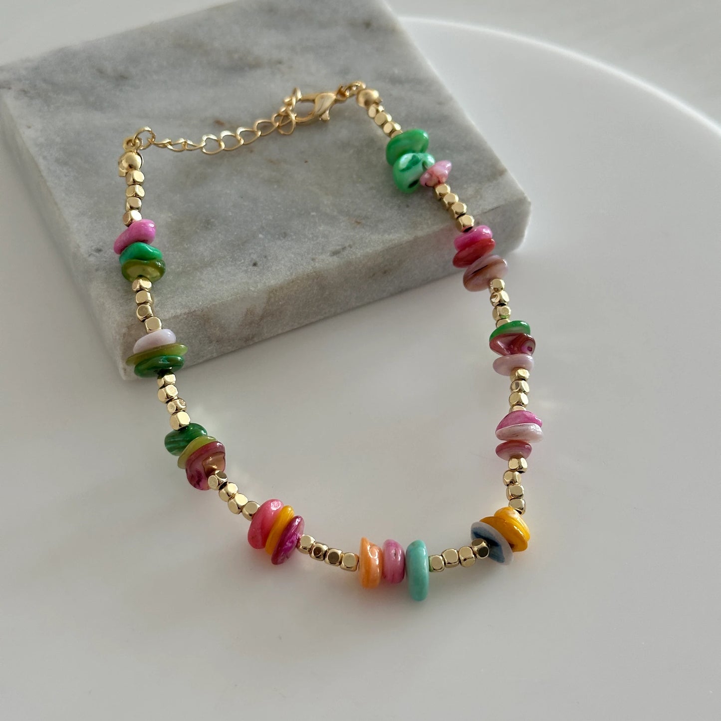 Renkli Boncuk Gold Halhal