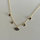 Göz Şans 14K Altın Kaplama Kolye