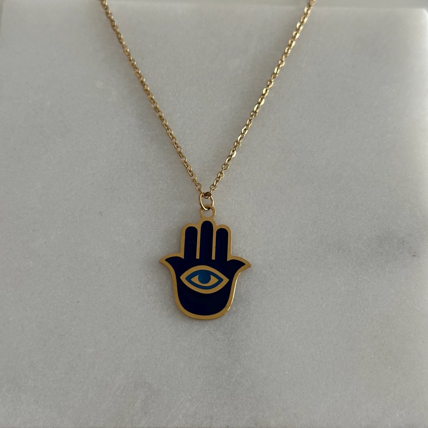 Göz Fatma Ana Eli Çelik Kolye