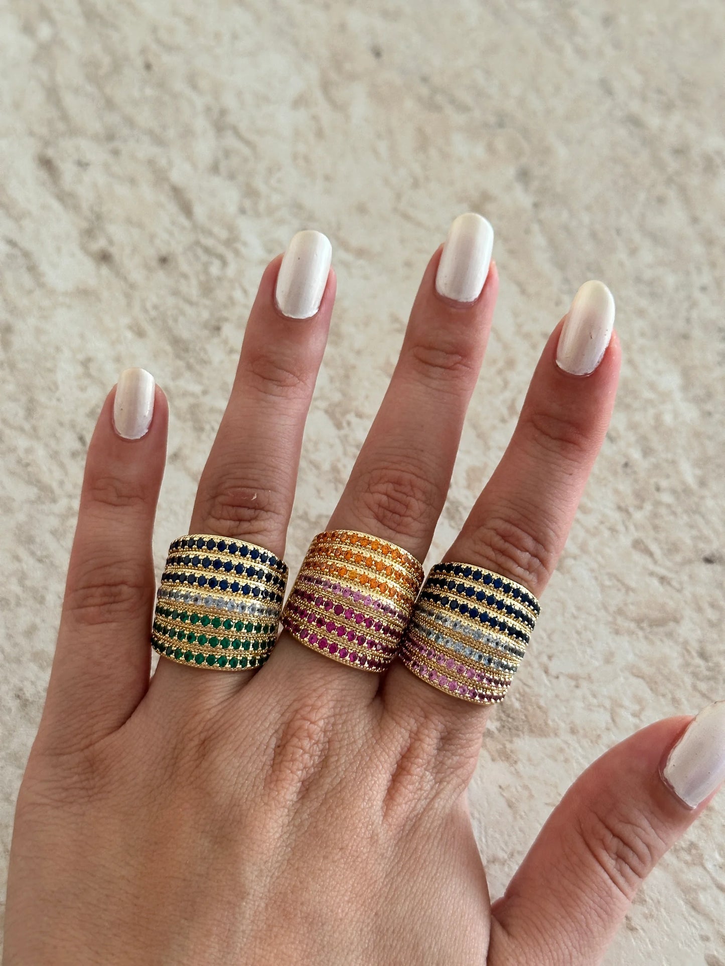 Renkli Zirkon Taş Kadın Yüzük