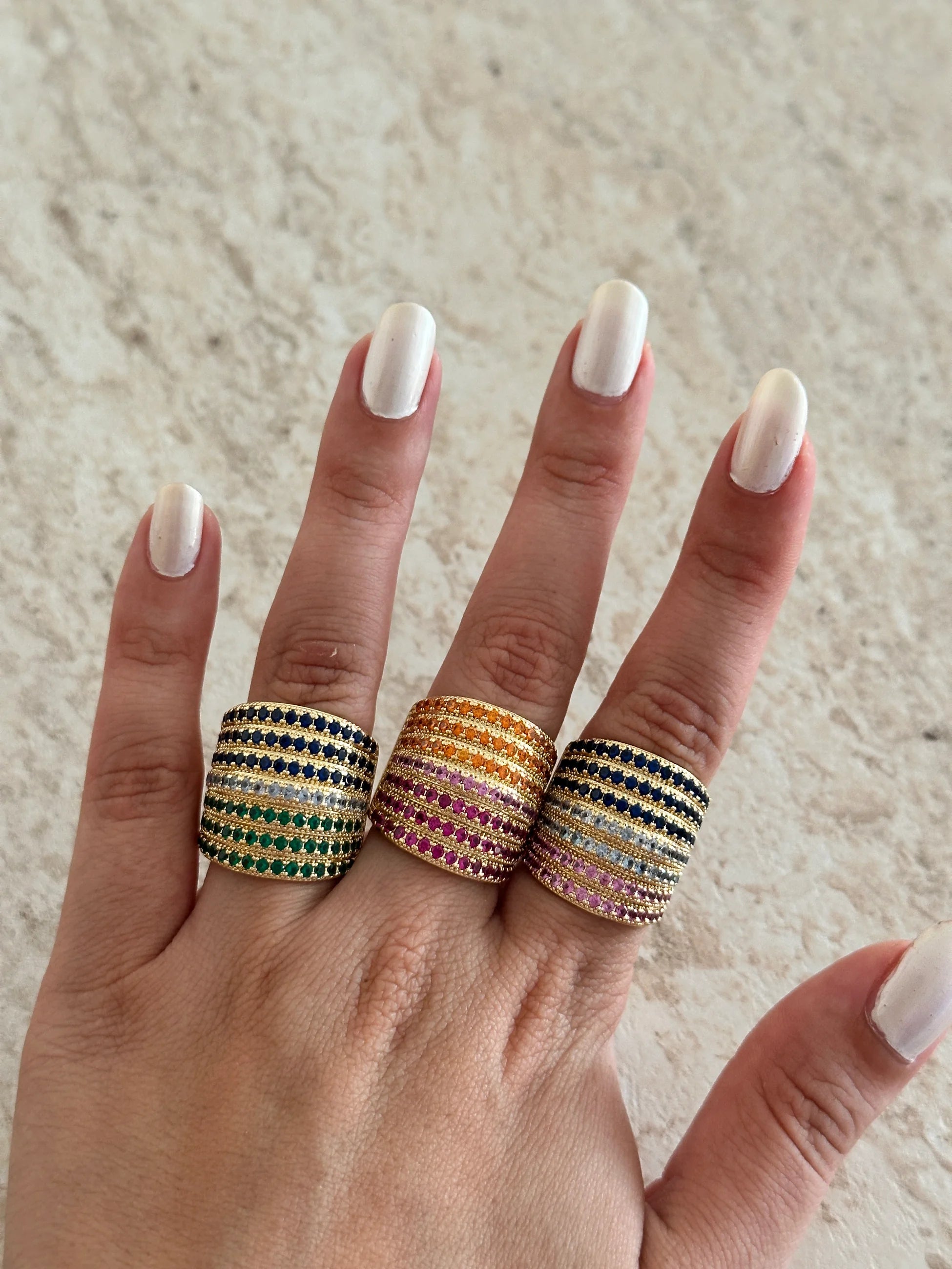 Renkli Zirkon Taş Kadın Yüzük