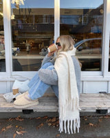 Beyaz Pinterest Kadın Şal Atkı