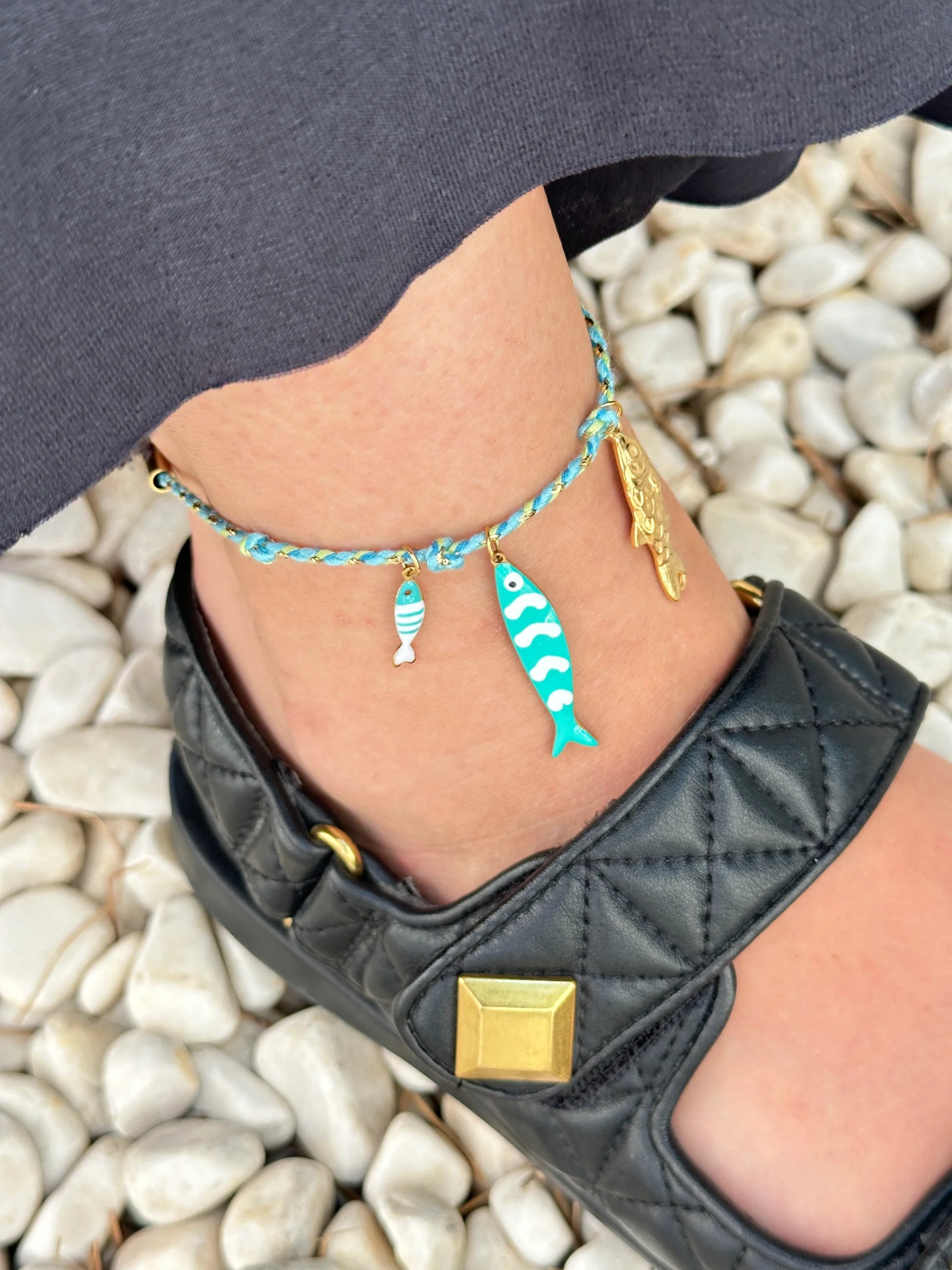 Mavi Balık İp Kadın Halhal