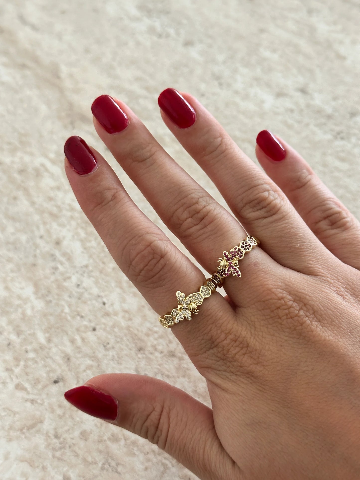 Petek Zirkon Arı Kadın Yüzük