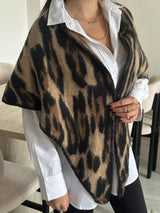 Leopar Üçgen Premium Şal Atkı