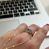 Siyah Taş Kadın Yüzük