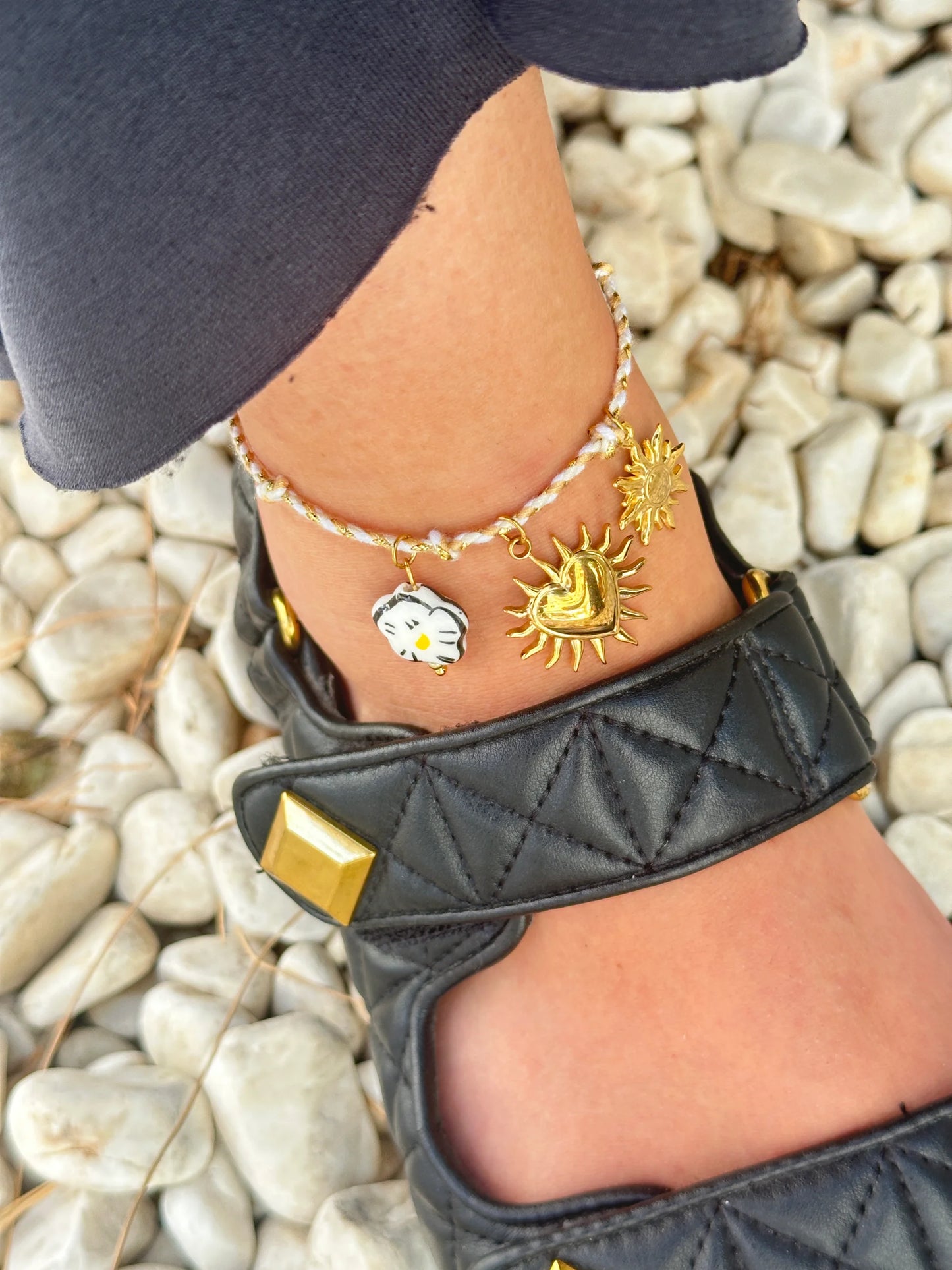 Çelik Kalp İp Kadın Halhal