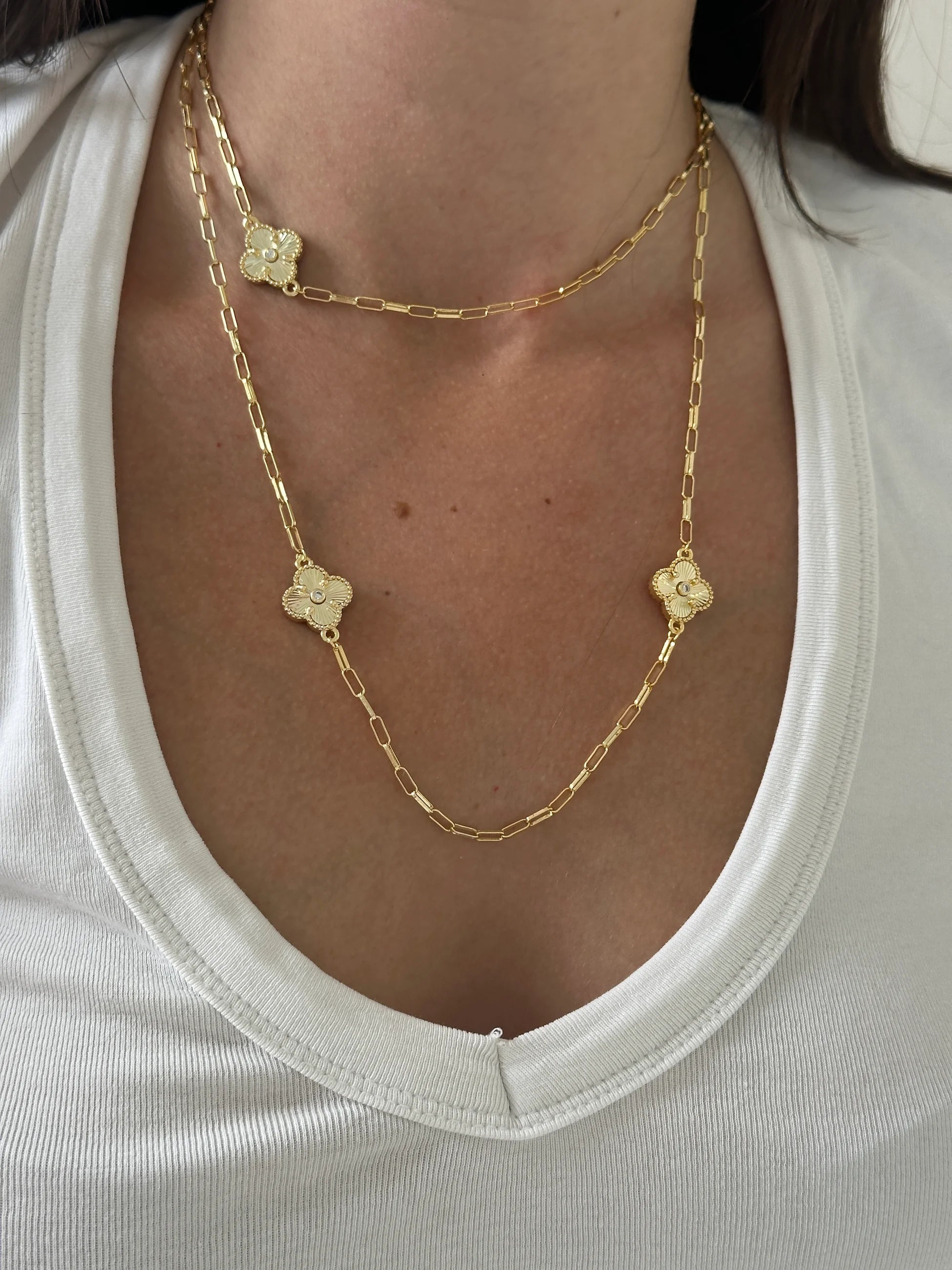 Çiçek Zincir Kadın Kolye (90 cm)