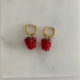 Frambuaz Murano Cam Boncuk Kadın Küpe