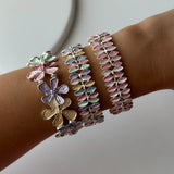 Mini Yaprak Pembe Seramik Bileklik