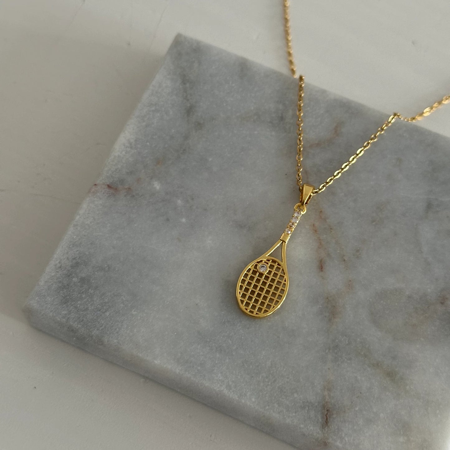 Tenis Raketi Çelik Kolye